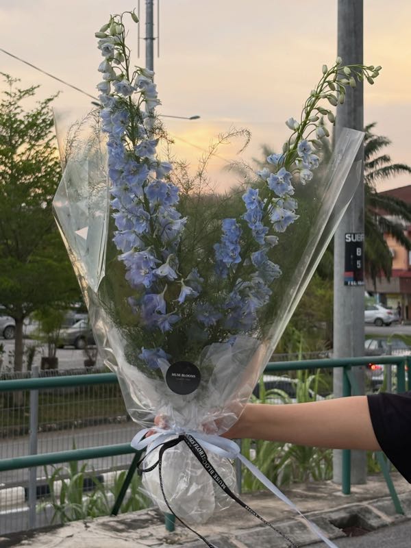 Blue Delphinium & Pampas Bouquet – photo 2