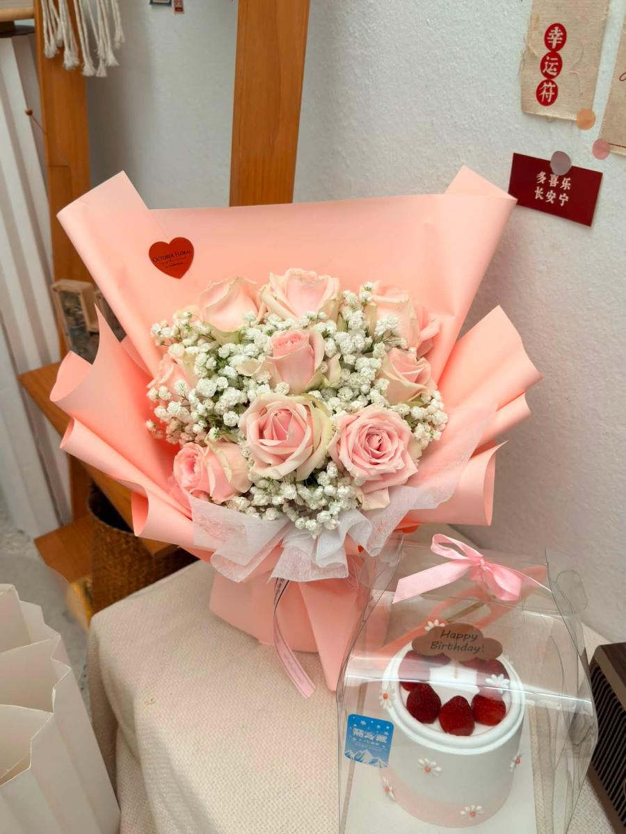 Sweet Birthday Flower & Cake Set