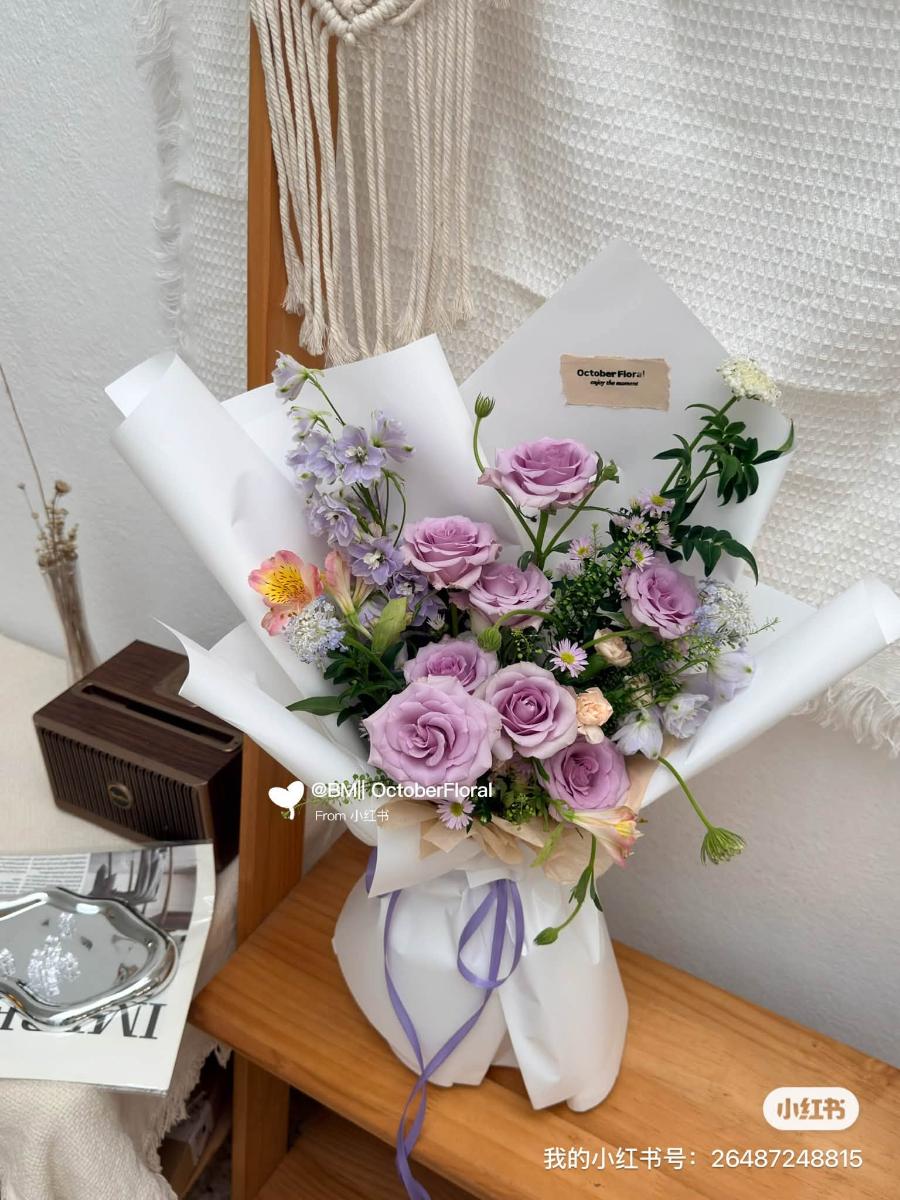 Whimsical Purple Fresh Bouquet