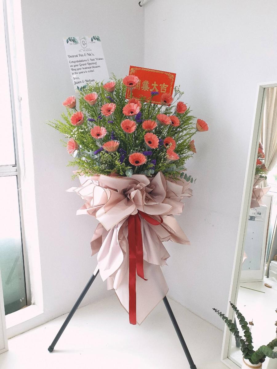 Modern Pastel Grand Opening Flower Stand
