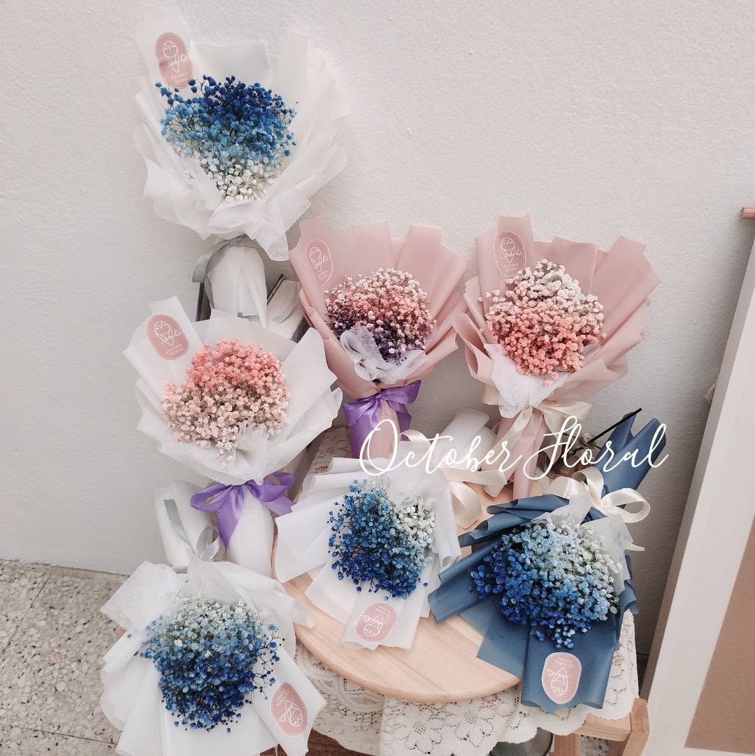 Starry Dream - Colored Gradient Baby's Breath Mini Hand Bouquet