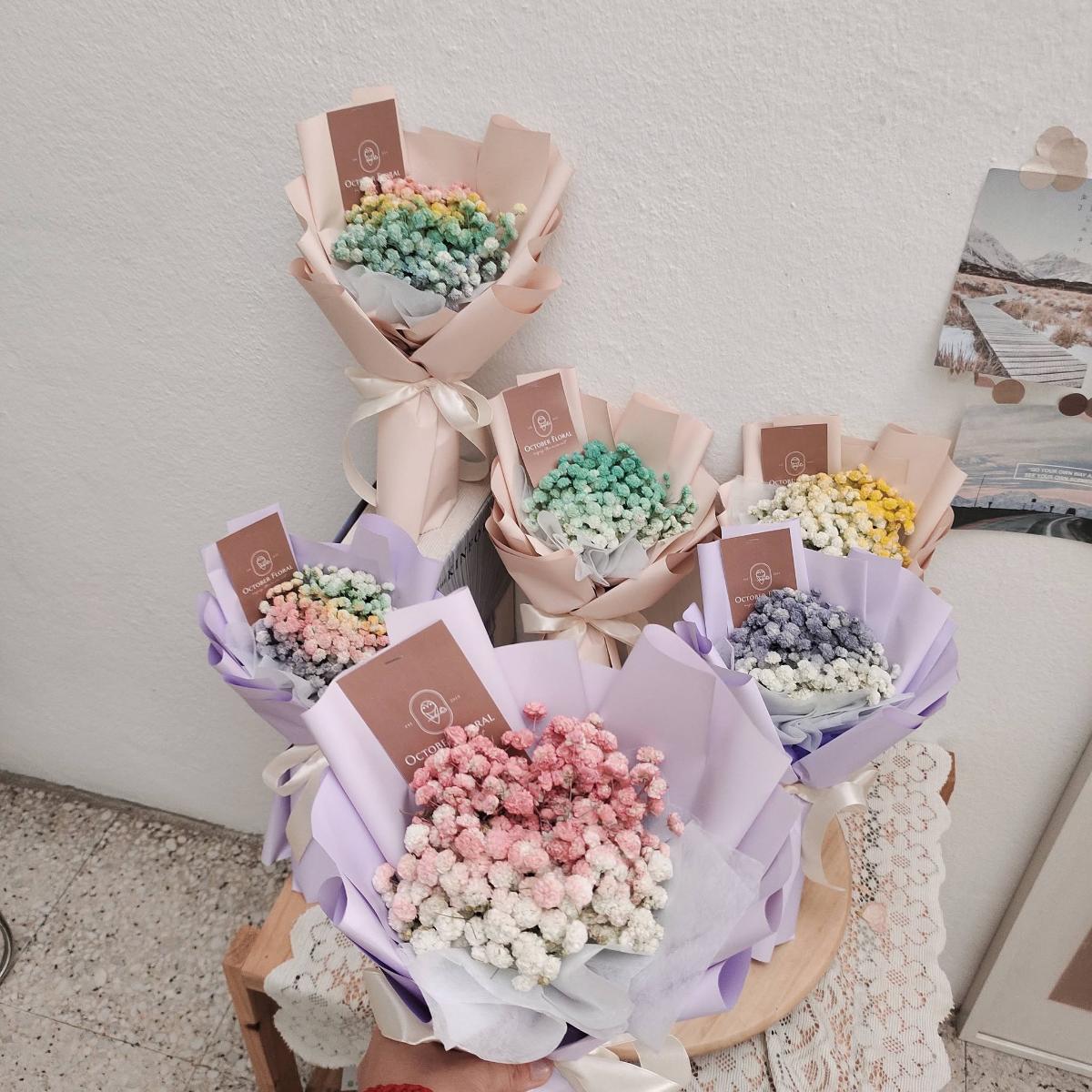 Starry Dream - Colored Gradient Baby's Breath Mini Hand Bouquet – photo 2