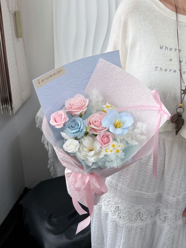 Pink & Blue Romance Bouquet