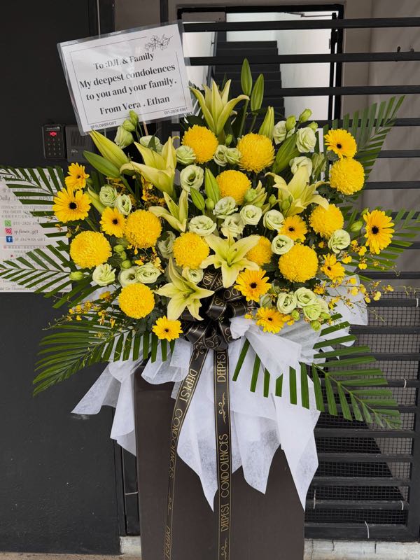White Condolence Wreath