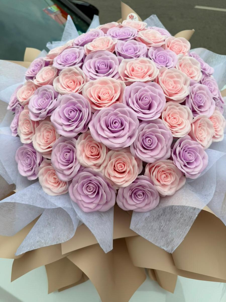 66 PCS PINK+PURPLE ROSE