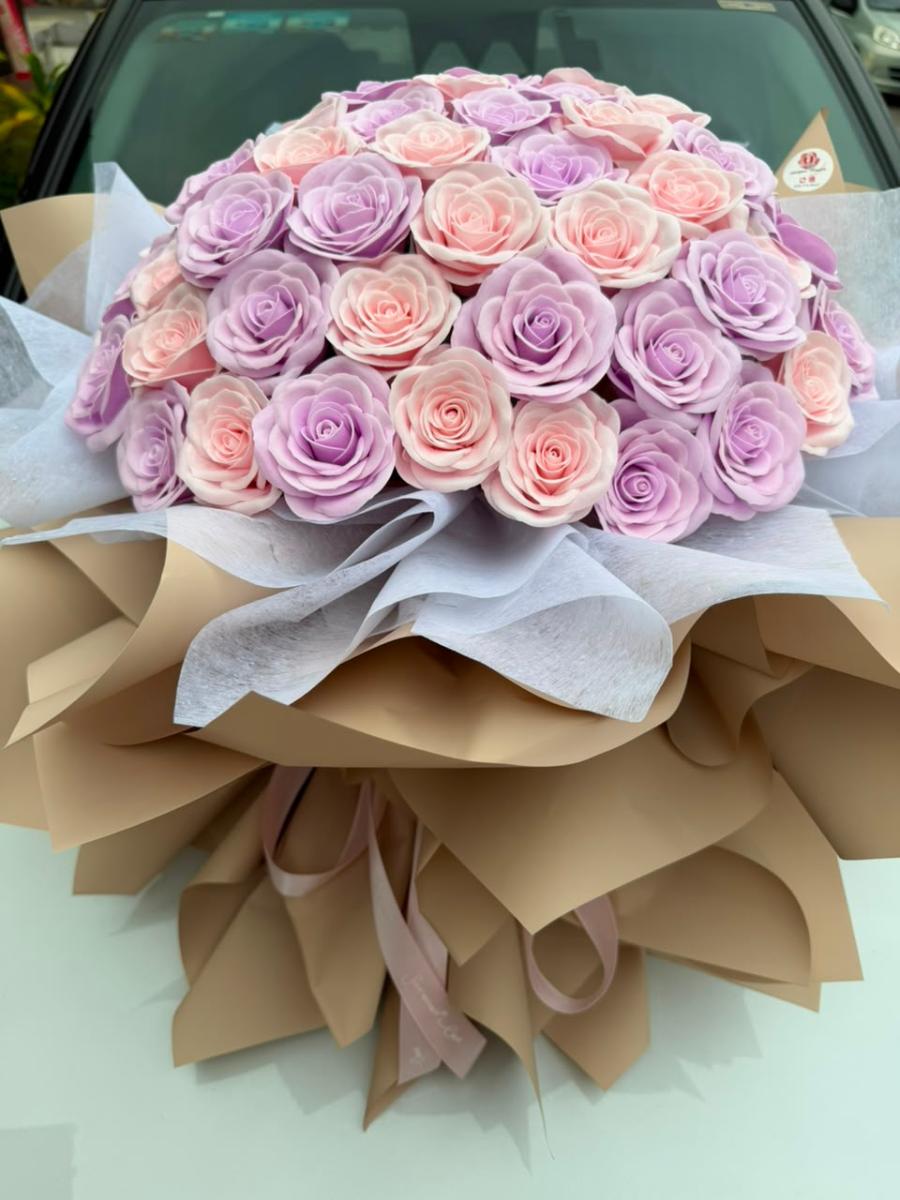 66 PCS PINK+PURPLE ROSE – photo 3