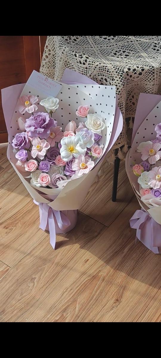 Purple Soap Flower Bouquet – photo 2