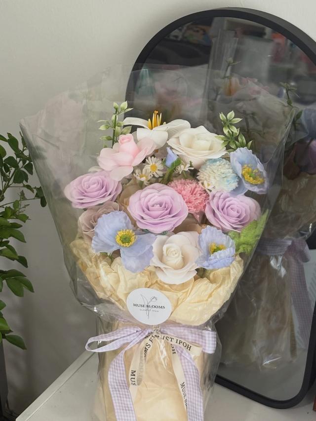 Purple colour mix soap flower