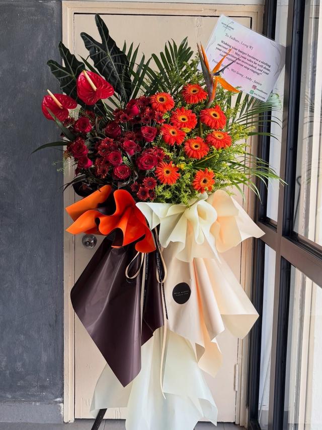 Red & orange mix colour grad opening stand