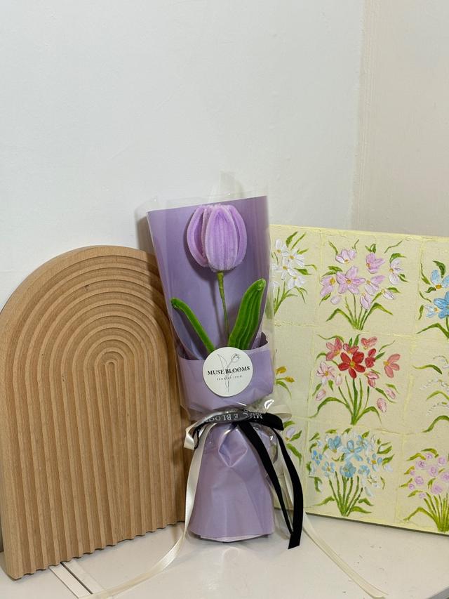 Purple pipe-cleaner tulip
