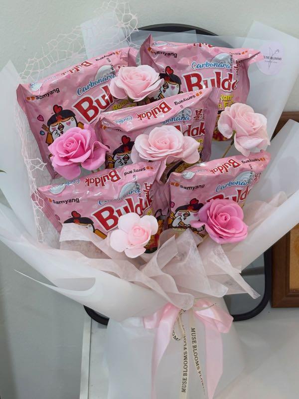 Korean Spicy Noodle Pink Soap Bouquet