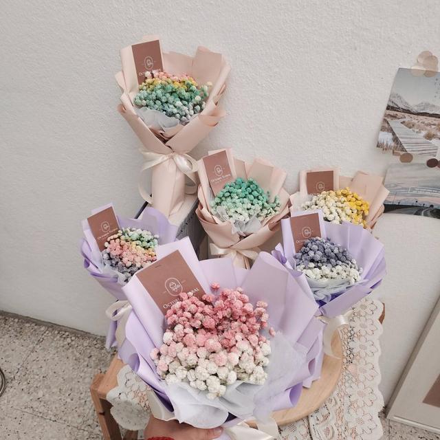 Dreamy Pastels - Colorful Gradient Baby's Breath Mini Bouquet